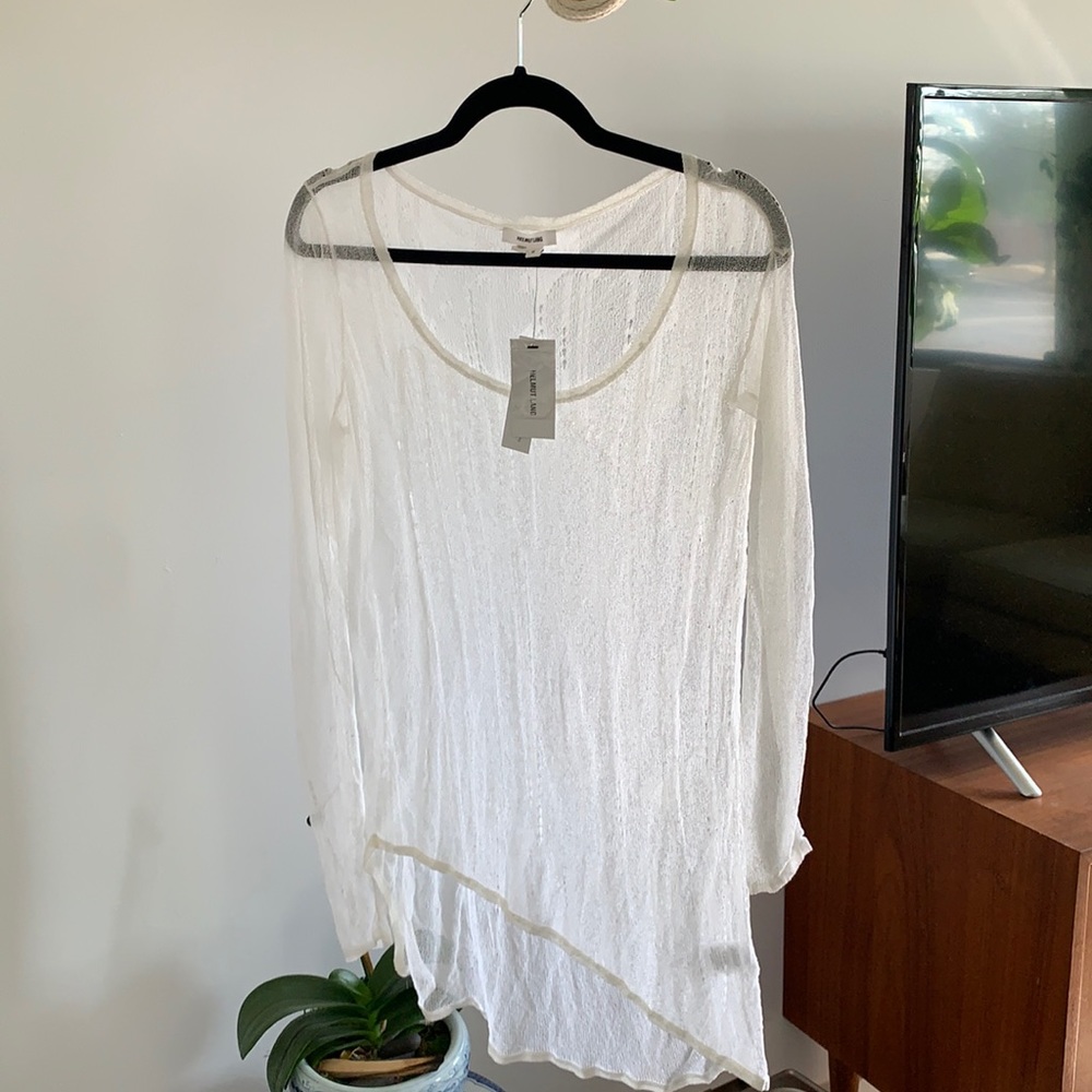 Helmut Lang LS sheer gauze top